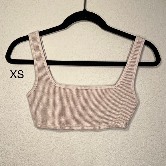 Onia By ANTHROPOLOGIE | Waffle Knit Bralette Bra Crop Women’s Taupe Tan Cream - Picture 11 of 16